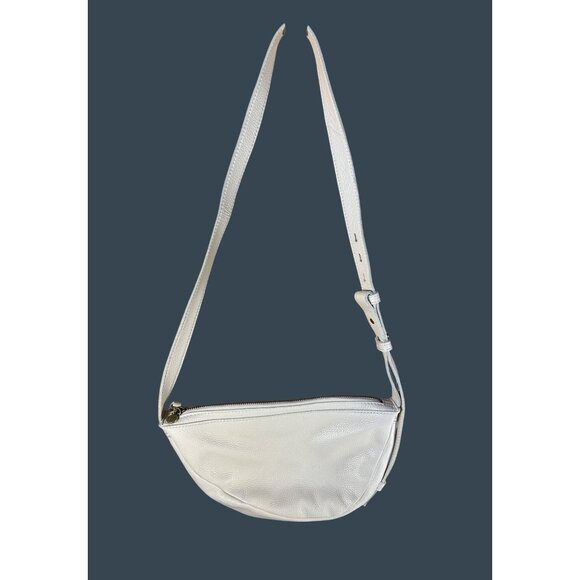 The Sak White Leather Half Moon Crossbody Bag With Adjustable Strap - Picture 2 of 12